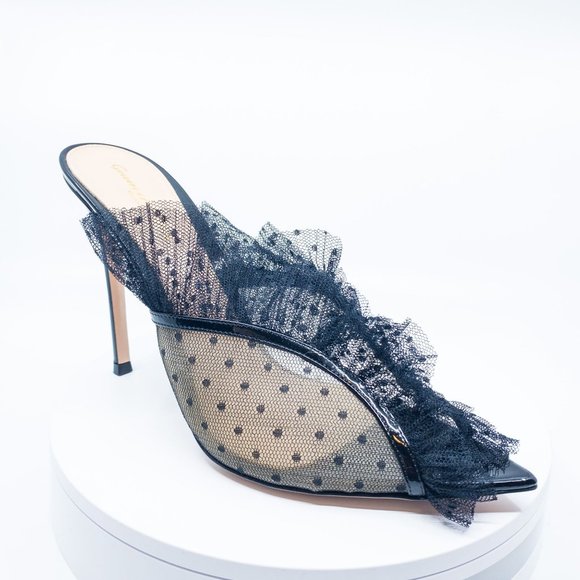 GIANVITO ROSSI Ofelia Ruffle Tulle Mule size 42, H0234 - Picture 4 of 12